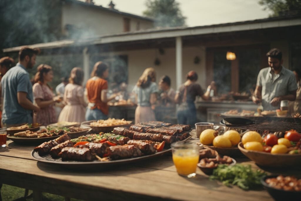 barbecue party in the garden